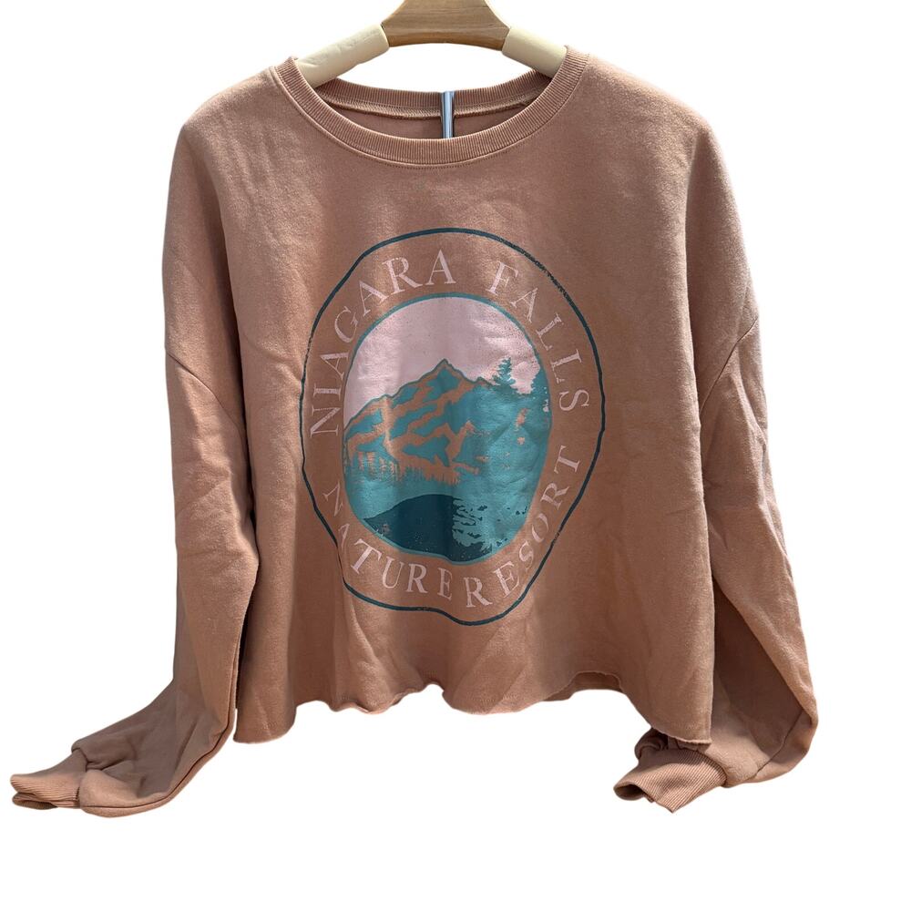 Niagara Falls Women's Brown Long Sleeve Graphic Sweatshirt - Size XL - NWT
